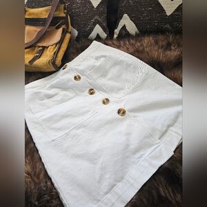 Hilfiger White Denim Skirt Size 4 100% Cotton